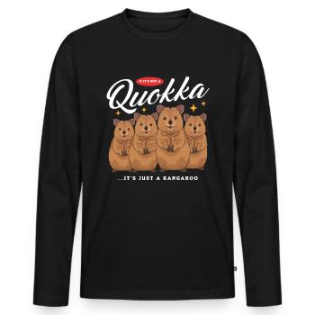 Quokka Short-tailed Kangaroo Quokkas Gift - Men's Premium Organic Long Sleeve Shirt - black - Front - Nico (187cm)