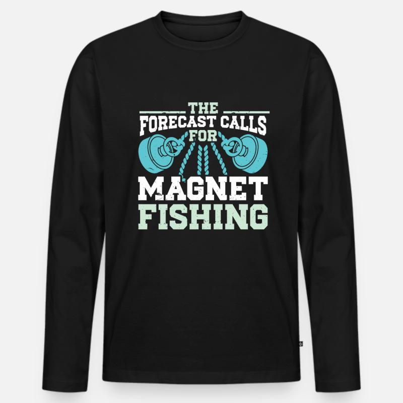 Magnetfischen - Männer Premium Bio Langarmshirt - Schwarz