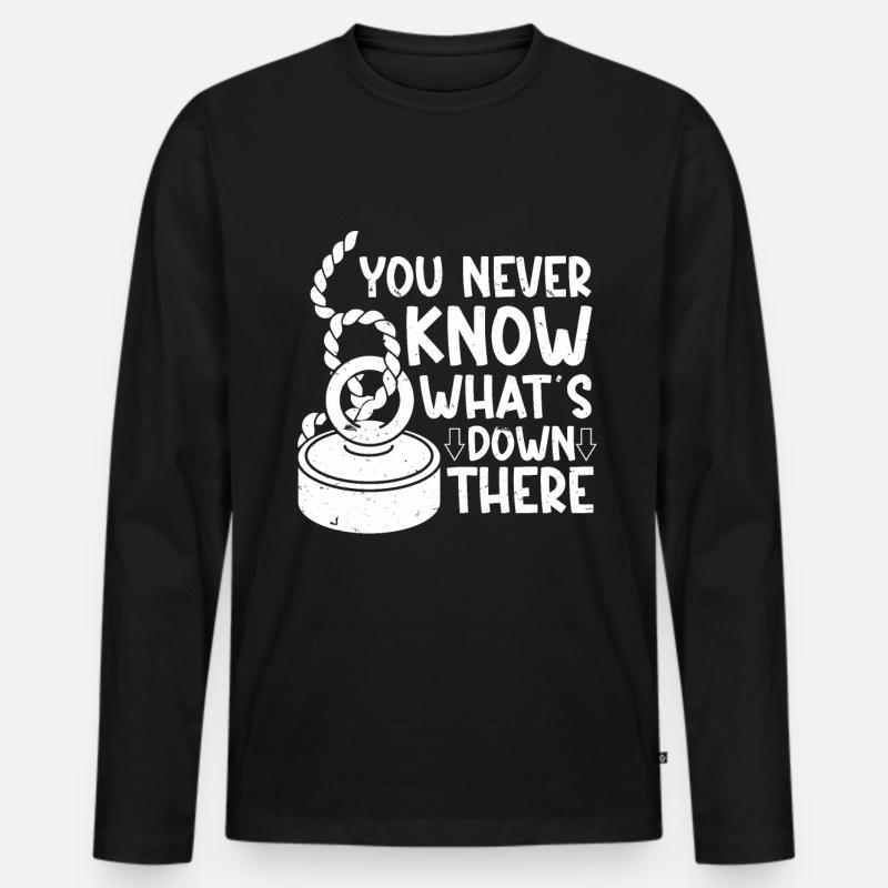 Magnetfischen - Männer Premium Bio Langarmshirt - Schwarz