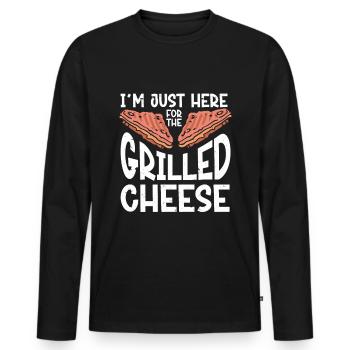 Cheese Lover Cheese - Men's Premium Organic Long Sleeve Shirt - black - Front - Nico (187cm)