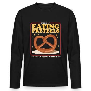 Bretzel Bretzels Cadeau d’amoureux des bretzels - T-shirt manches longues Premium bio Homme - noir - Devant - Nico (187cm)