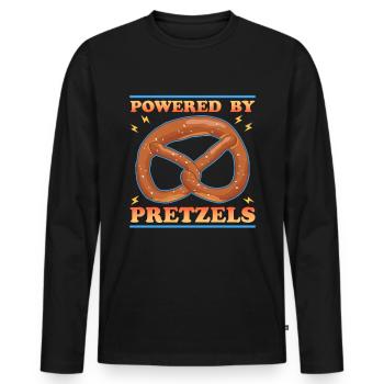 Bretzel Bretzel Lover Bretzels Cadeau - T-shirt manches longues Premium bio Homme - noir - Devant - Nico (187cm)