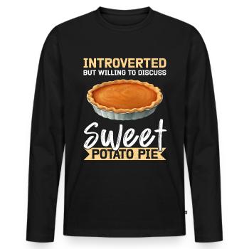 Sweet Potato Pie Baking Gift - Men's Premium Organic Long Sleeve Shirt - black - Front - Nico (187cm)