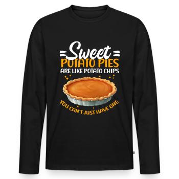 Les gâteaux de patates douces sont comme un cadeau - T-shirt manches longues Premium bio Homme - noir - Devant - Nico (187cm)