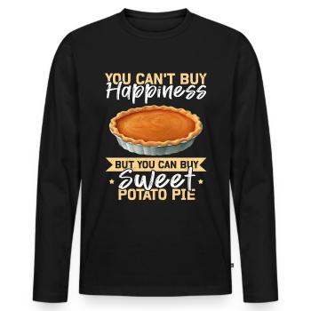 Sweet Potato Cake Lucky Gift - Men's Premium Organic Long Sleeve Shirt - black - Front - Nico (187cm)