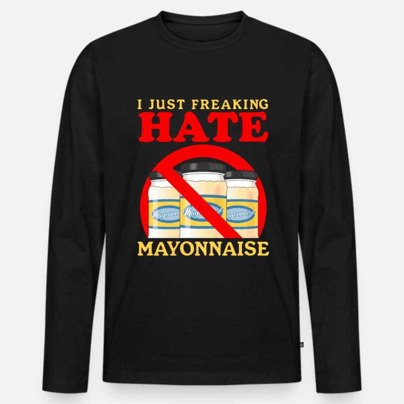 Mayonnaise Mayo Geschenk - Männer Premium Bio Langarmshirt - Schwarz