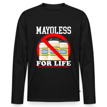 Mayonnaise Mayoless Mayo Gift - Men's Premium Organic Long Sleeve Shirt - black - Front - Nico (187cm)
