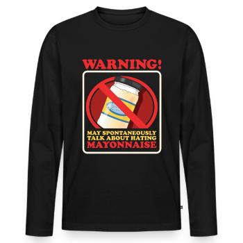 Mayo Funny Mayonnaise Gift - Men's Premium Organic Long Sleeve Shirt - black - Front - Nico (187cm)