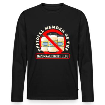 Mayonnaise Funny Mayo Gift - Men's Premium Organic Long Sleeve Shirt - black - Front - Nico (187cm)