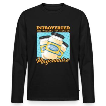 Mayonnaise Mayo Gift - Men's Premium Organic Long Sleeve Shirt - black - Front - Nico (187cm)