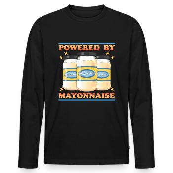 Mayo Powered By Mayonnaise Gift - Men's Premium Organic Long Sleeve Shirt - black - Front - Nico (187cm)