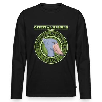 Oiseau bec-en-sabot | Cadeau d’oiseaux bec-en-sabot - T-shirt manches longues Premium bio Homme - noir - Devant - Nico (187cm)