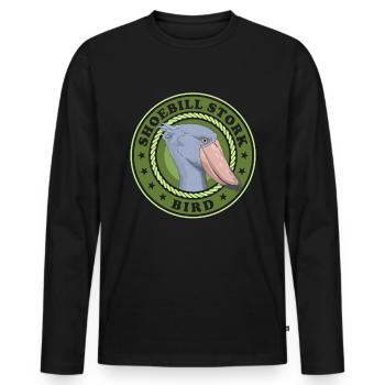 Shoebill oiseau Shoebill Abu Markub cadeau - T-shirt manches longues Premium bio Homme - noir - Devant - Nico (187cm)