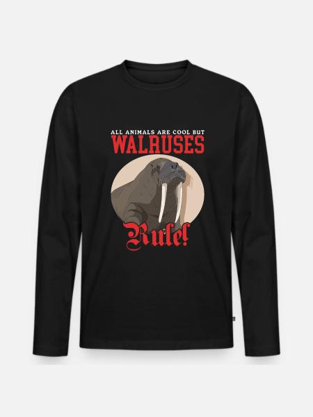 Walrus Walrus Gift - Men's Premium Organic Long Sleeve Shirt - black