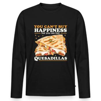 Quesadilla Tortilla Quesadillas Gift - Men's Premium Organic Long Sleeve Shirt - black - Front - Nico (187cm)