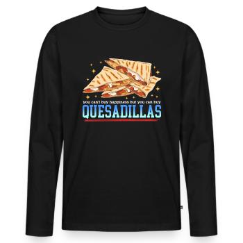 Quesadilla Quesadillas Tortilla Gift - Men's Premium Organic Long Sleeve Shirt - black - Front - Nico (187cm)