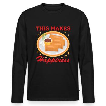 Lumpia Spring Roll Loempia Gift - Men's Premium Organic Long Sleeve Shirt - black - Front - Nico (187cm)
