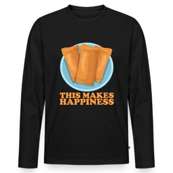 Lumpia Loempia Spring Roll Gift - Men's Premium Organic Long Sleeve Shirt - black - Front - Nico (187cm)