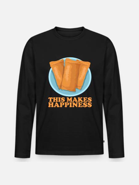 Lumpia Loempia Spring Roll Gift - Men's Premium Organic Long Sleeve Shirt - black