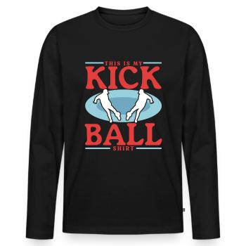 Kickball Kickball Joueur Kickballer Cadeau - T-shirt manches longues Premium bio Homme - noir - Devant - Nico (187cm)