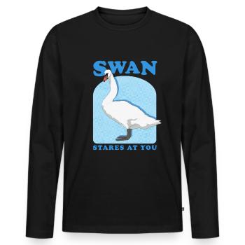 Swans Swans Swan Lover Gift - Men's Premium Organic Long Sleeve Shirt - black - Front - Nico (187cm)