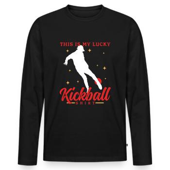Kickball Kickball Joueur Kickballer Cadeau - T-shirt manches longues Premium bio Homme - noir - Devant - Nico (187cm)
