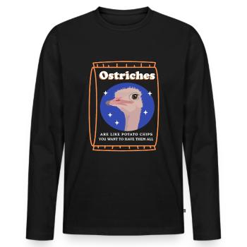 Autruche autruche amant oiseau autruches cadeau - T-shirt manches longues Premium bio Homme - noir - Devant - Nico (187cm)