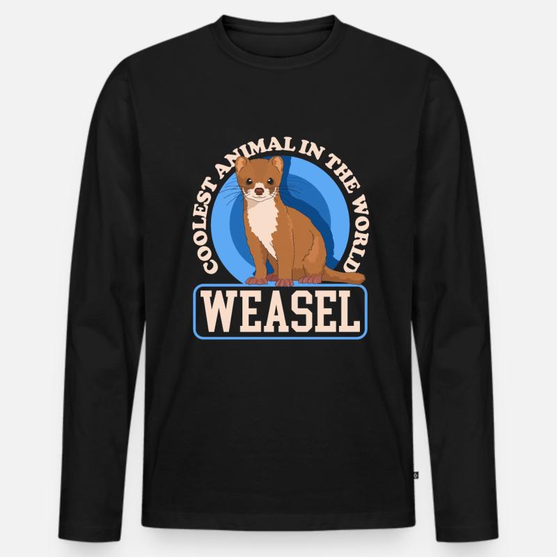 Weasel Mouse Weasel Hermännchen Gift - Men's Premium Organic Long Sleeve Shirt - black