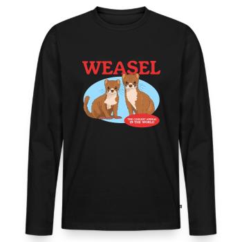 Weasel Mouse Weasel Dwarf Weasel Gift - Men's Premium Organic Long Sleeve Shirt - black - Front - Nico (187cm)