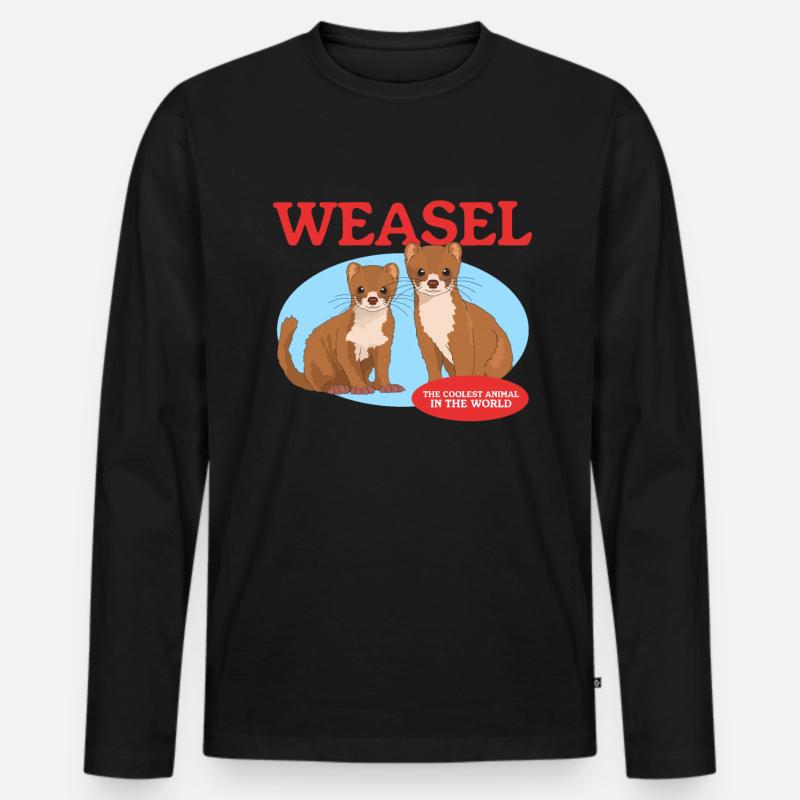 Wiesel Mauswiesel Zwergwiesel Geschenk - Männer Premium Bio Langarmshirt - Schwarz