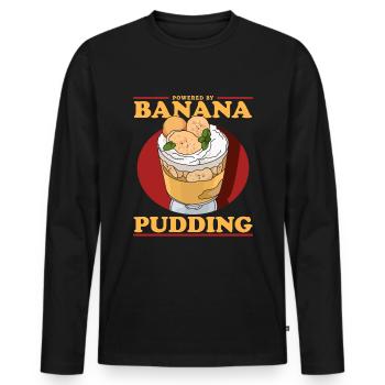 Bananenpudding Bananen Pudding Geschenk - Männer Premium Bio Langarmshirt - Schwarz - Vorne - Nico (187cm)