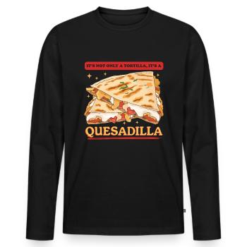 Quesadilla Quesadillas Tortilla Gift - Men's Premium Organic Long Sleeve Shirt - black - Front - Nico (187cm)