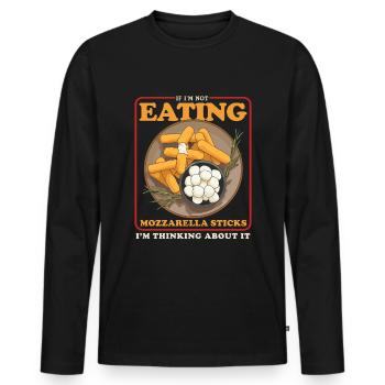 Mozzarella Sticks Käseliebhaber Geschenk - Männer Premium Bio Langarmshirt - Schwarz - Vorne - Nico (187cm)