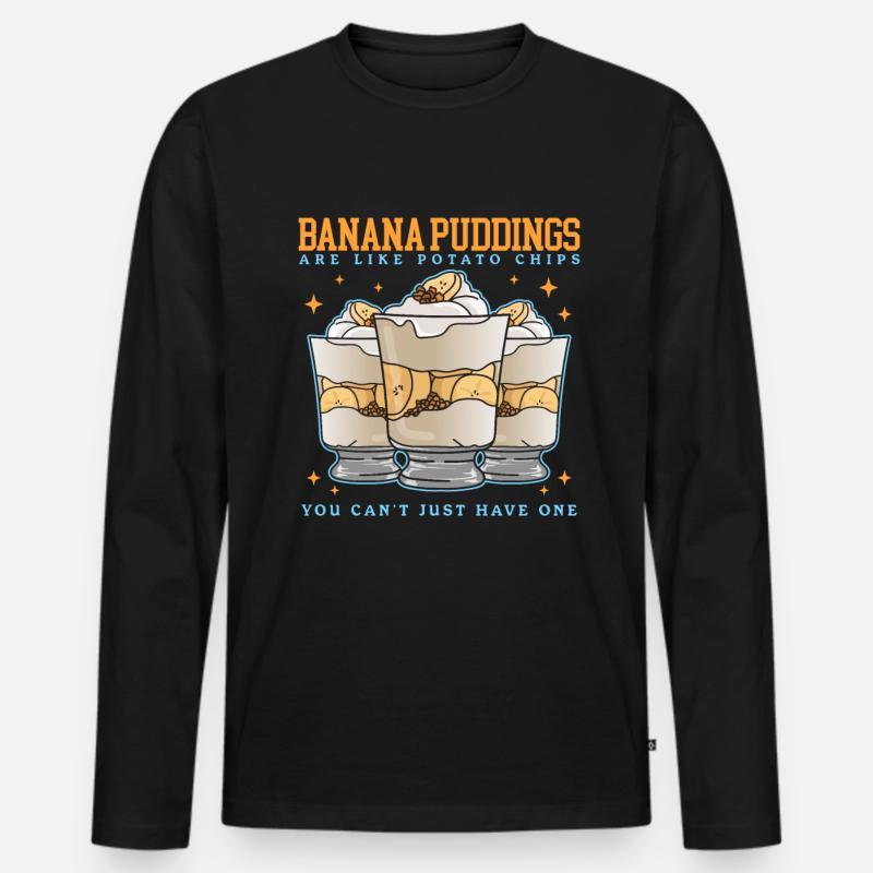 Bananenpudding Bananen Pudding Geschenk - Männer Premium Bio Langarmshirt - Schwarz