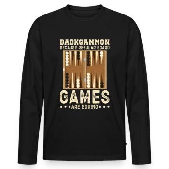 Backgammon Spieler Backgammon Brettspiel Geschenk - Männer Premium Bio Langarmshirt - Schwarz - Vorne - Nico (187cm)