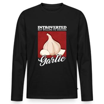 Garlic Garlic Clove Gift - Men's Premium Organic Long Sleeve Shirt - black - Front - Nico (187cm)