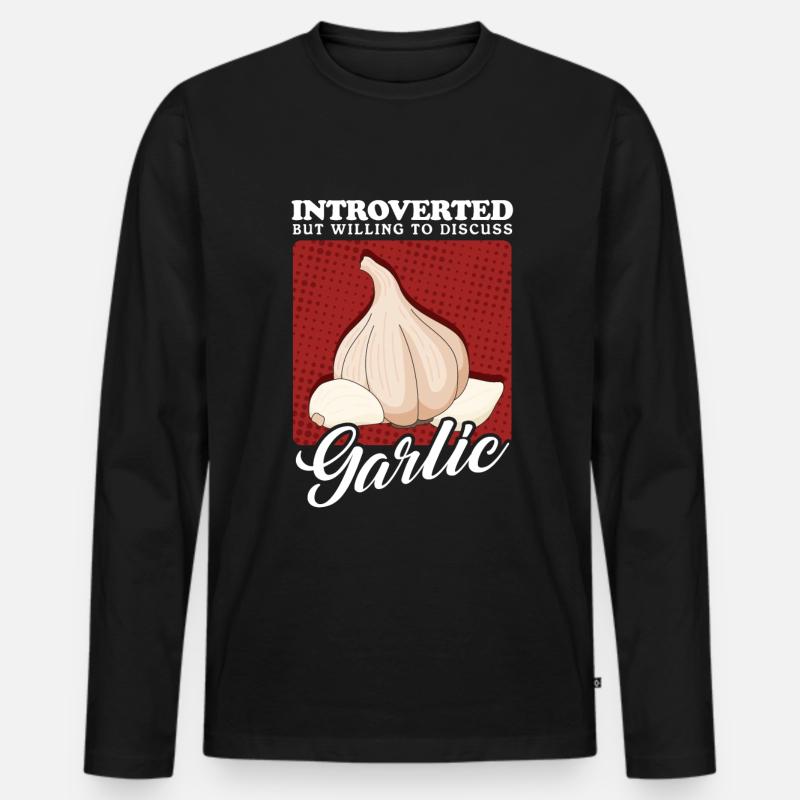 Knoblauch Knoblauchzehe Geschenk - Männer Premium Bio Langarmshirt - Schwarz