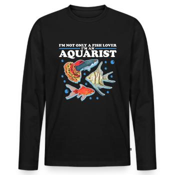 Cadeau d’aquariophile aquariophile d’aquarium - T-shirt manches longues Premium bio Homme - noir - Devant - Nico (187cm)
