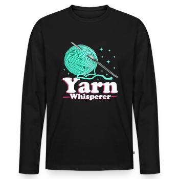 Crochet Crochet fil Crochet Crochet cadeau - T-shirt manches longues Premium bio Homme - noir - Devant - Nico (187cm)