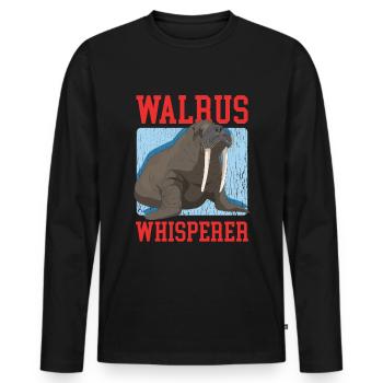 Cadeau de morse morse - T-shirt manches longues Premium bio Homme - noir - Devant - Nico (187cm)