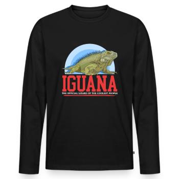 Leguan Reptilien Eidechse Leguane Geschenk - Männer Premium Bio Langarmshirt - Schwarz - Vorne - Nico (187cm)