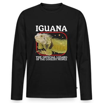 Leguan Eidechse Reptilien Leguane Geschenk - Männer Premium Bio Langarmshirt - Schwarz - Vorne - Nico (187cm)