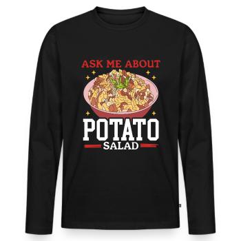 Kartoffelsalat Härdöpfelsalat Geschenk - Männer Premium Bio Langarmshirt - Schwarz - Vorne - Nico (187cm)