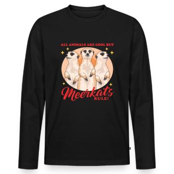 Suricate famille suricate cadeau - T-shirt manches longues Premium bio Homme - noir - Devant - Nico (187cm)