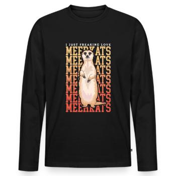 Suricate Cool suricate cadeau - T-shirt manches longues Premium bio Homme - noir - Devant - Nico (187cm)