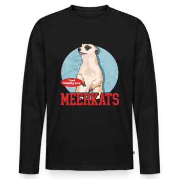 Suricate Drôle Cadeau de Suricate - T-shirt manches longues Premium bio Homme - noir - Devant - Nico (187cm)