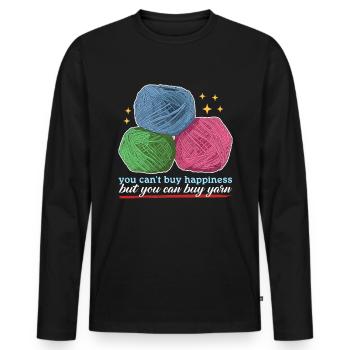 Crochet Crochet fil Crochet Crochet cadeau - T-shirt manches longues Premium bio Homme - noir - Devant - Nico (187cm)