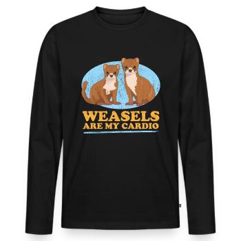 Weasel Mouse Weasel Hermännchen Gift - Men's Premium Organic Long Sleeve Shirt - black - Front - Nico (187cm)