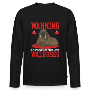 Walrus Walrus Gift - Men's Premium Organic Long Sleeve Shirt - black - Front - Nico (187cm)