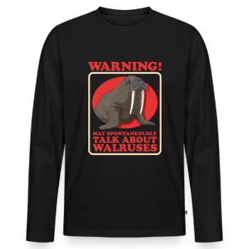 Walrus Walrus Gift - Men's Premium Organic Long Sleeve Shirt - black - Front - Nico (187cm)